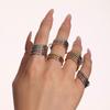 Qiong Yao 2mm Women's Color Block Stackable Interlocking Ring Set
