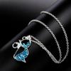 Exquisite Fashion Elegant Gift Jewelry Cat Pendant Opal Necklace Chain