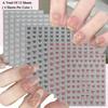 2 To 30 Sheets Transparent Bow Nail Stickers 3D White Pink Black Gold Lace Ribbon Nail Art Decals for DIY Manicure