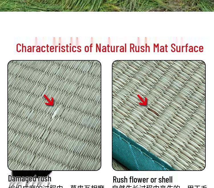 Free Shipping: Cool Straw Mat Pillow Set - Natural Cattail Grass, Orchid Design, Pair (2 Strips), Summer Cooling Pillowcase for Adults