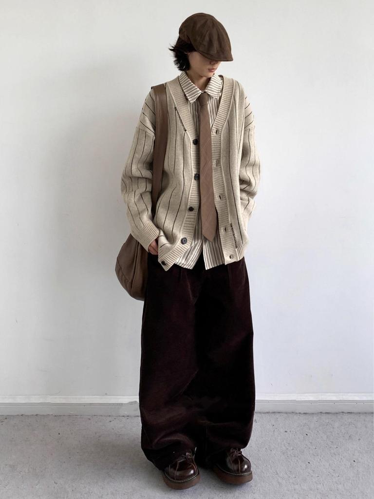 Unisex College Style Striped Knit Sweater for Boys and Girls - Autumn/Winter Long Sleeve Cardigan