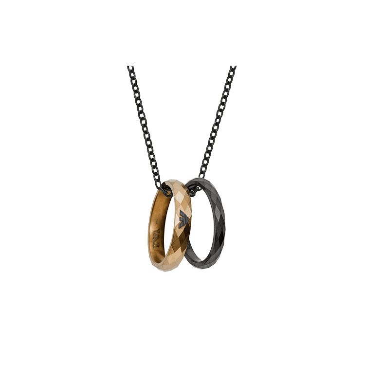 Emporio Armani Couples Ring Necklace Steel Sweet Love Stainless Steel Necklace Men Necklace EGS2760001