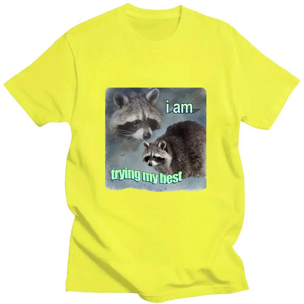 I Am Trying My Best Raccoon Meme T Shirt Funny Print Women Tshirt Leisure Fashion Short Sleeve Cozy T Shirts Graphic T Shirts