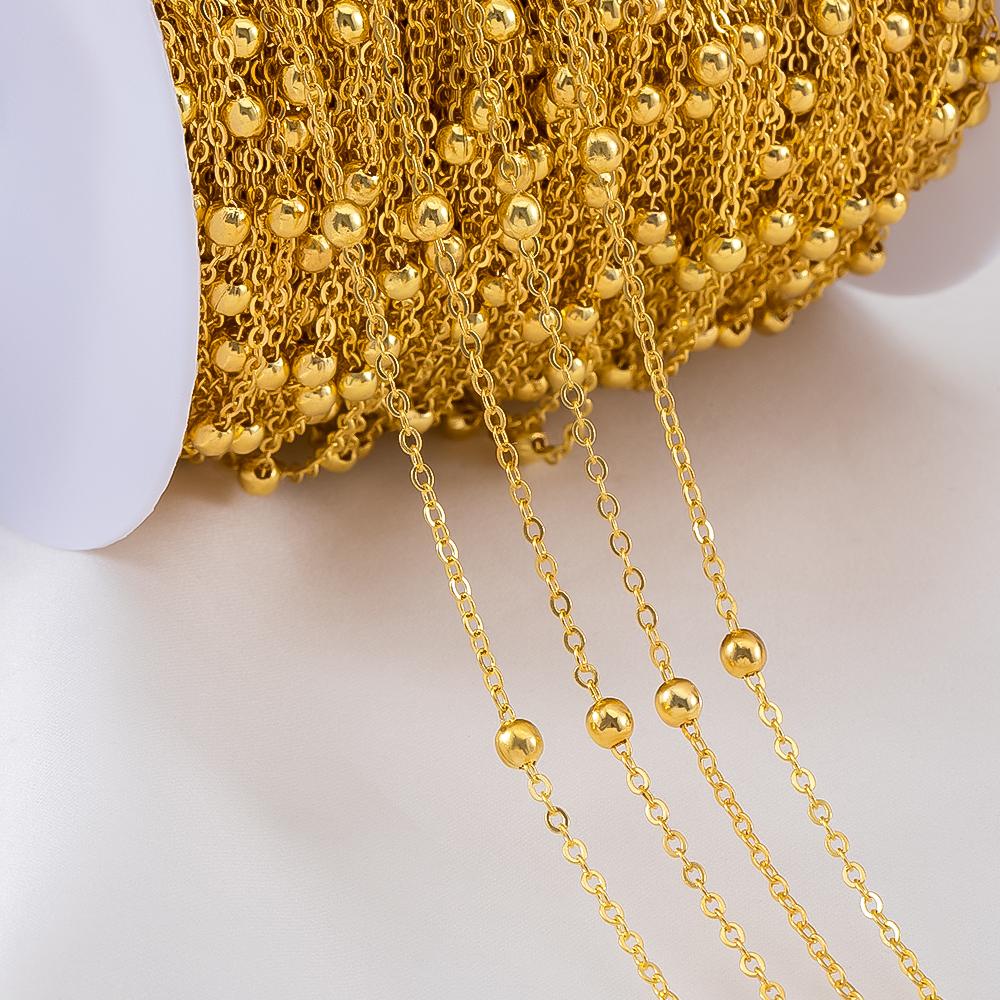 1Meter Copper Basic Chain Gold Plated Cable Curb Link Chains for Necklace Bracelet Handmade Jewelry Making DIY Supply Wholesale