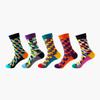 36 Styles Men's Cotton Dress Socks Bulk Pack - 5-Pair Trendy Funny Casual Socks Gift Set for  & Dropshipping