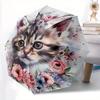 1pc Appealing Kitten & Flower Automatic Opening and Closing Umbrella - Suitable for Various Occasions, Outdoor Activities, Lightweight and Durabl