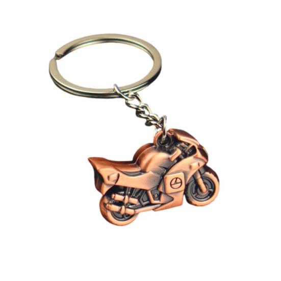 Motorcycle Charm Keychain Wear-Resistant Portable Key Fob 3D Metal Motorbike Keyring for Men