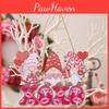 Charming Pink Wooden Gnome Love Hanging Decoration For Valentines Day Festivities