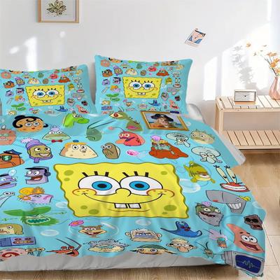 SpongeBob SquarePants Characters Bedding Set 3 Piece Comforter Cover Gift for Bedroom,Includes No InsertB102