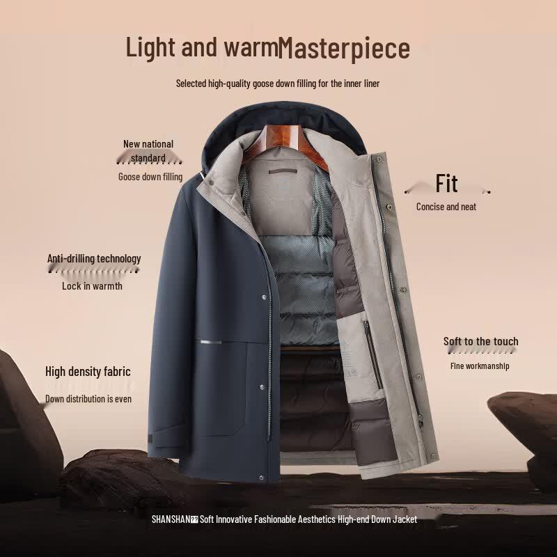 Shanshan Men's Removable Hood Goose Down Jacket