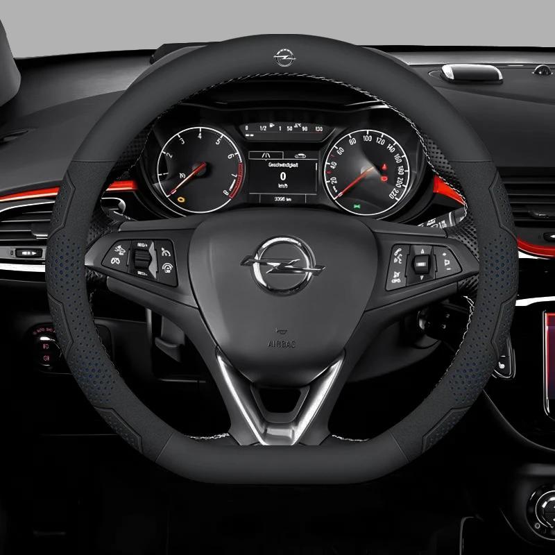 Car Steering Wheel Cover For Opel OPCline Astra Corsa Grandland Insignia Mokka Vectra GTC Tigra Vivaro Zafira Auto Accessories
