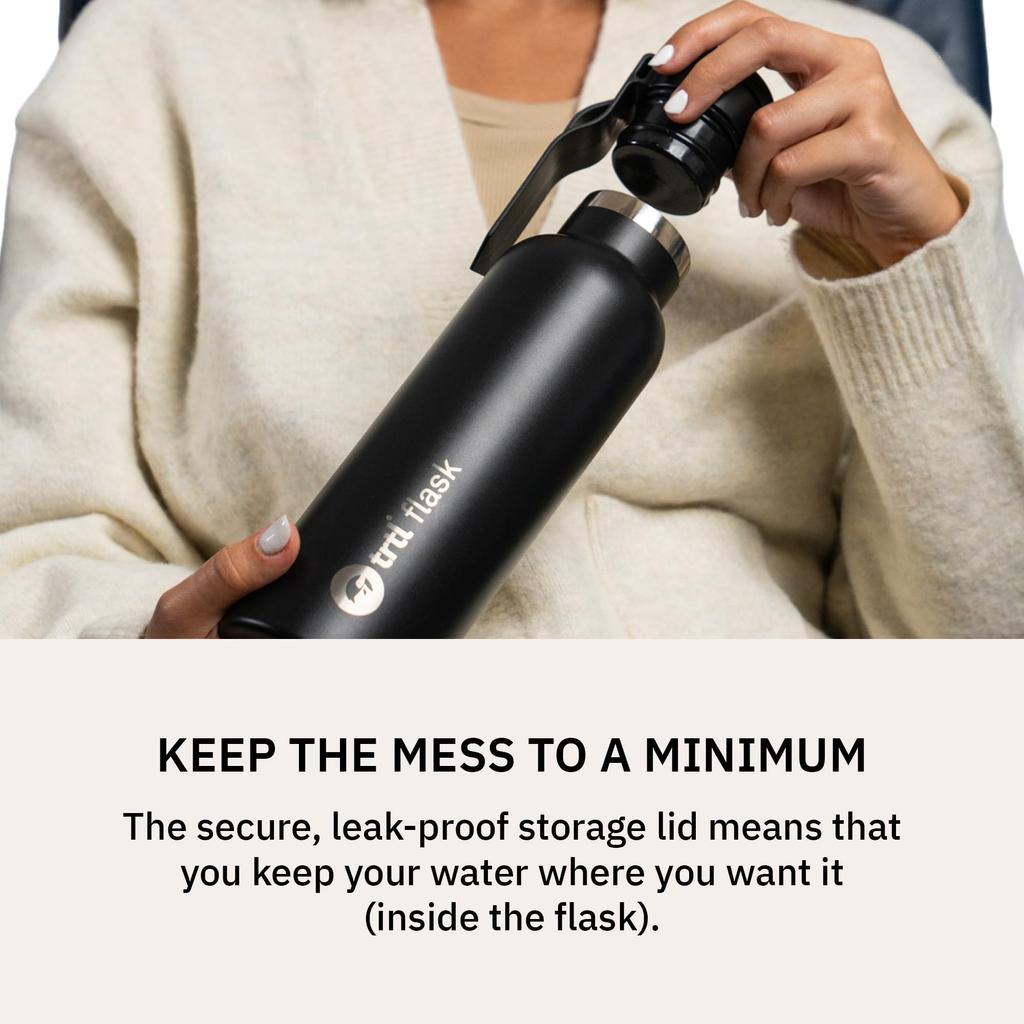 Trtl Flask, Travel Water Bottle - For Hot and Cold Drinks - Insulated Water Bottle with Leak-Proof Storage Lid, Holds Up To 600 ML Of Liquid