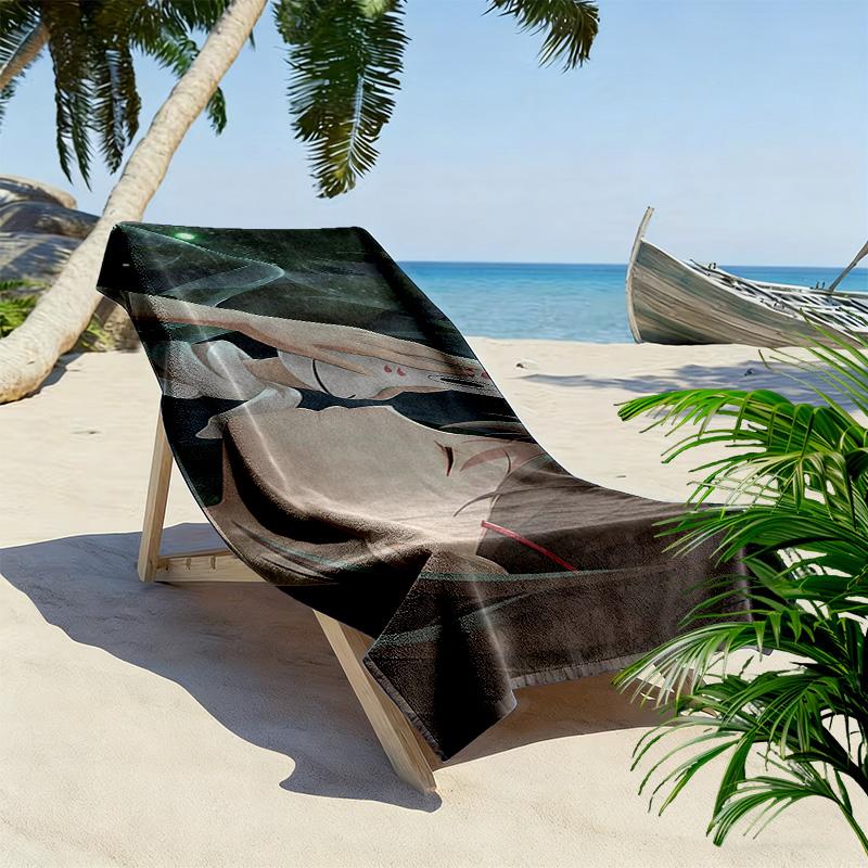 To the Forest of Firefly Lights Print Beach Towel, Large Soft Quick Dry Towel for Beach Camping Swimming