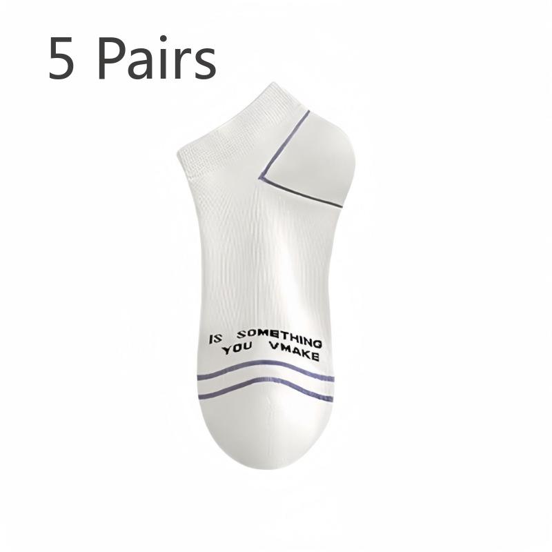 5 Pairs of Women s Summer Thin Cotton Deodorant Lovely Shallow Mouth Socks 5 Pairs белый