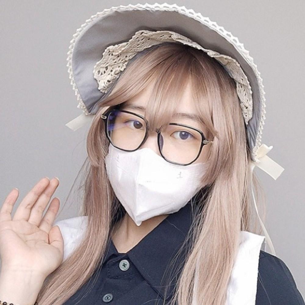 Ruffle Lolita Bonnet Cap Pastorale Style Lace Hat Victorian Headpiece Halloween Costume