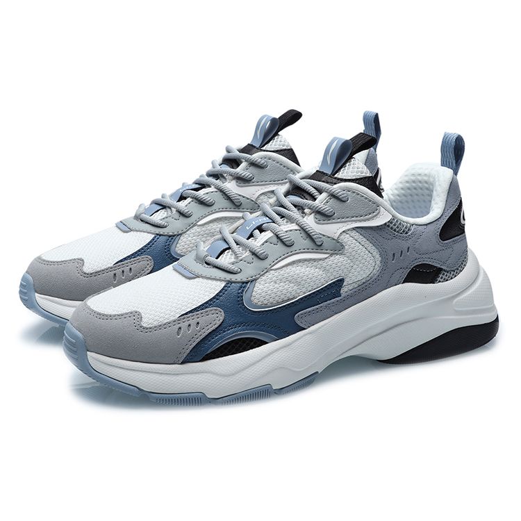 Li Ning Durable Low-Top Running Shoes Men Sneakers White Blue AGCR205-3