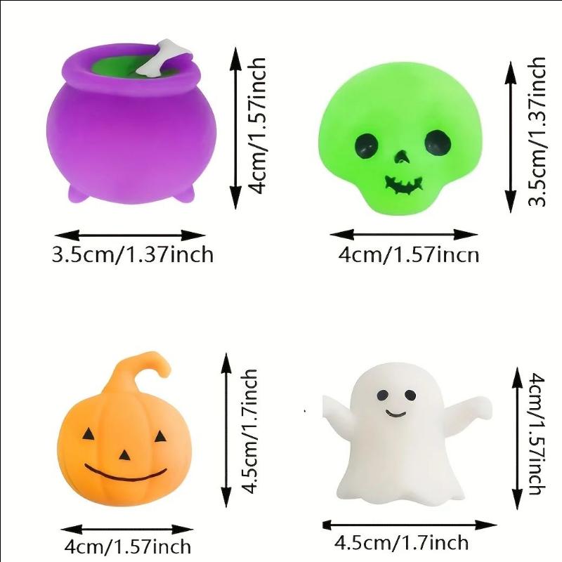 20pcs Halloween Party Favors Halloween Treat Bag Gifts Kawaii Squishies Hi Squishy Toy Bulk Birthday Gifts Cute Cartoon Pinch