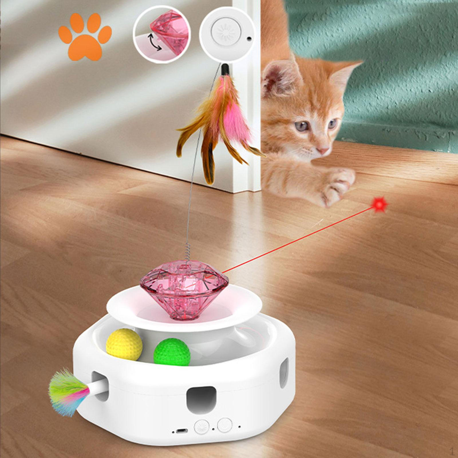 

Интерактивная игрушка для кошек 4 в 1, автоматические подарки для домашних животных, развевающиеся перья, забавная головоломка