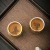 Pure gold teacup dragon and phoenix pair cup master cup personal special gilt kung fu tea set merchandise Guochao