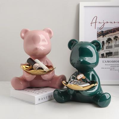 20cm Seramik Ayı Figürü Ev Dekorasyonu Hayvan Heykeli Anahtar Saklama Rafı Modern Oda Heykeli Masa Dekor Heykelcikler Süs Eşyaları