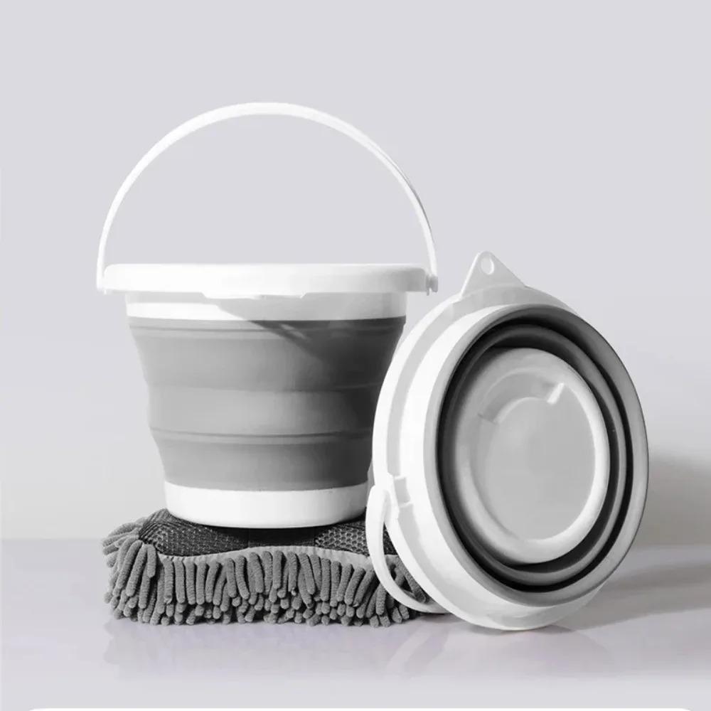 3L Collapsible Bucket Portable Folding Bucket Silicon Car Washing Bucket Outdoor Fishing Travel Camp Household Storage Buckets