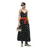French retro polka dot dress women's summer sexy backless sleeveless spice girl umbrella pendulum long vacation neck suspender skirt