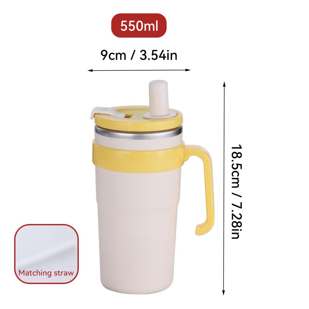 Portable Large Capacity Insulated Water Cup With Straw&Tea Strainer 304 Stainless Steel Leak-proof Water Bottle Drinkwa