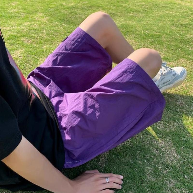 American Style Quick Drying Shorts for Men In Summer Thin Ice Silk Sports and Casual Mid Length Pants Versatile and Loose Beach Five Quarter Pants