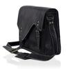 Leather Messenger Bag: 15" Black Laptop Shoulder Satchel Crossbody Gift for Men and Women
