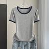 Standard Shoulder Casual Short Sleeve Tee Modal Ribbed Plus Size Loose Top Versatile Breathable Soft Material Flattering Slim Women Top