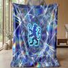 Chelsea FC Theme Blanket Soft Flannel Blanket Plush Throw Blanket Cozy Sofa Bed Blanket for Home Decor