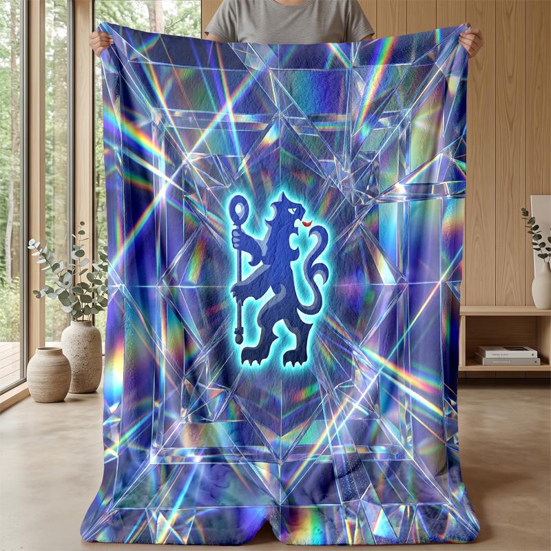 Chelsea FC Theme Blanket Soft Flannel Blanket Plush Throw Blanket Cozy Sofa Bed Blanket for Home Decor