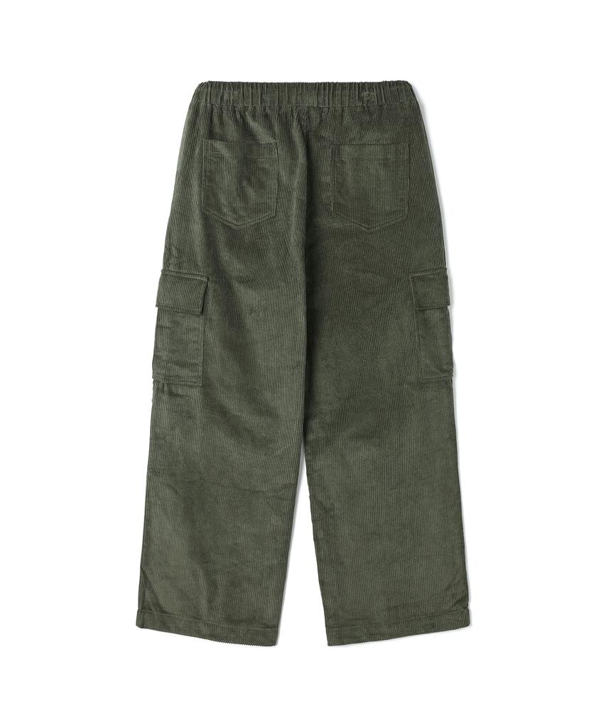 ADHOC Men'S Corduroy Cargo Wide Fit Full Elastic Waist Pants (Khaki) (Hbalp15)