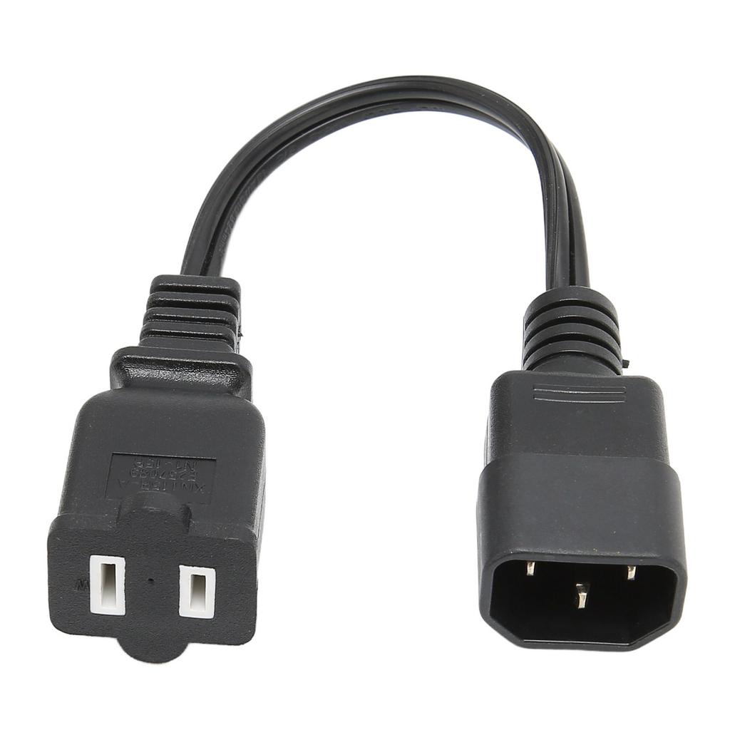 IEC320 C14 to 1 15R Cord Male to Female Waterproof Power Adapter Cable for Desk Lamp Digital Camera