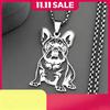 Sweet French Bulldog Necklace For Women Men Stainless Steel Silver Color Lovely Pendant Jewelry