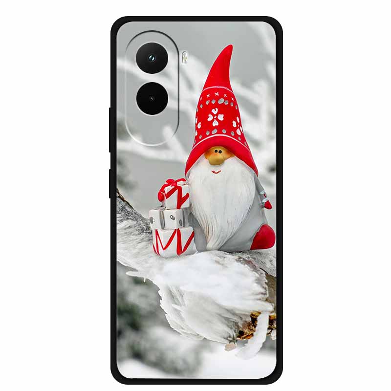 Christmas Phone Case For Poco M7 4G Case Christmas Tree Black Silicone Bumper For Xiaomi Poco M7 4G Cover PocoM7 Cartoon Coque
