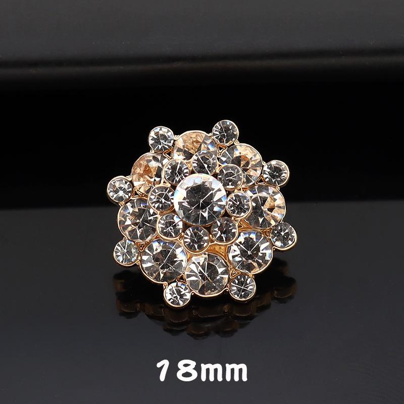 5 Stück High-End Metall Diamantenbesetzte Mantelknöpfe Kinder Pelzknöpfe Nerzknöpfe Mode Blütenblatt Strassknöpfe