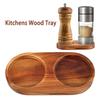 Kitchen Storage Holder Salt and Pepper Mill Tray Multipurpose Wood Tray Bracket Pepper Mill Holder Salt Grinder Base Accessories