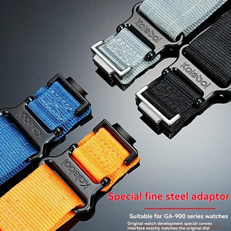 Nylon-Canvas-Uhrenarmband Für Casio G-SHOCK Uhrband GA-900 GA700 GA110/100 GM110 modifiziertes Sport-Armband für Herren schwarz