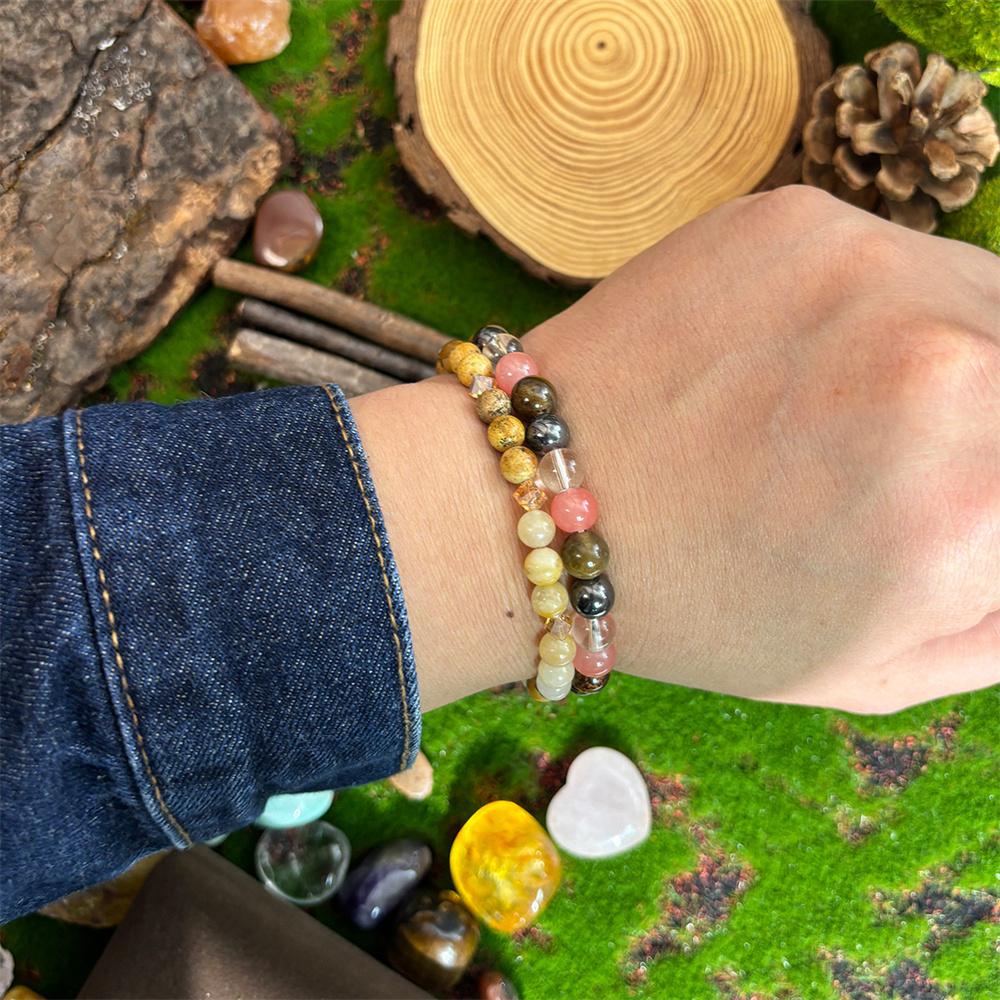 1 Citrine Natural Stone Bracelet Promotes Abundance and Success Unisex Handmade Jewelry 6mm