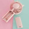 Handheld Fan Cartoon Cat Ear Design Adjustable Wind Speeds Battery Operated Pocket Fan Quiet Low-Noise Motor Cooling Fan