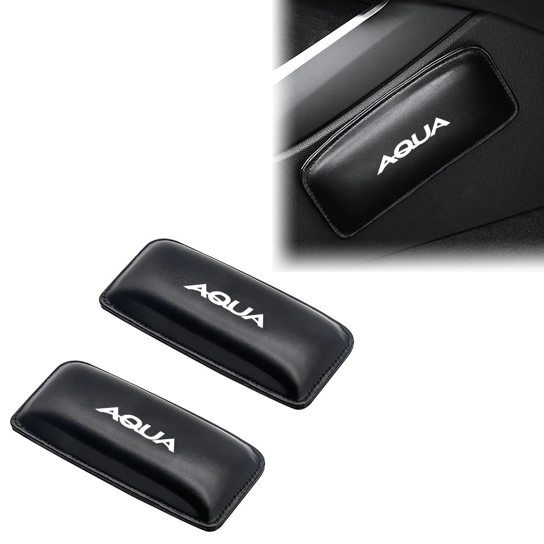 

AQUA Логотип автомобиля Наколенники для Nissan Aqua NHP 10 Усталость сиденья Подлокотник Подлокотник Колено ПУ Хлопок с памятью Детали интерьера Серия, Подушка водителя, Облегчение, чёрный