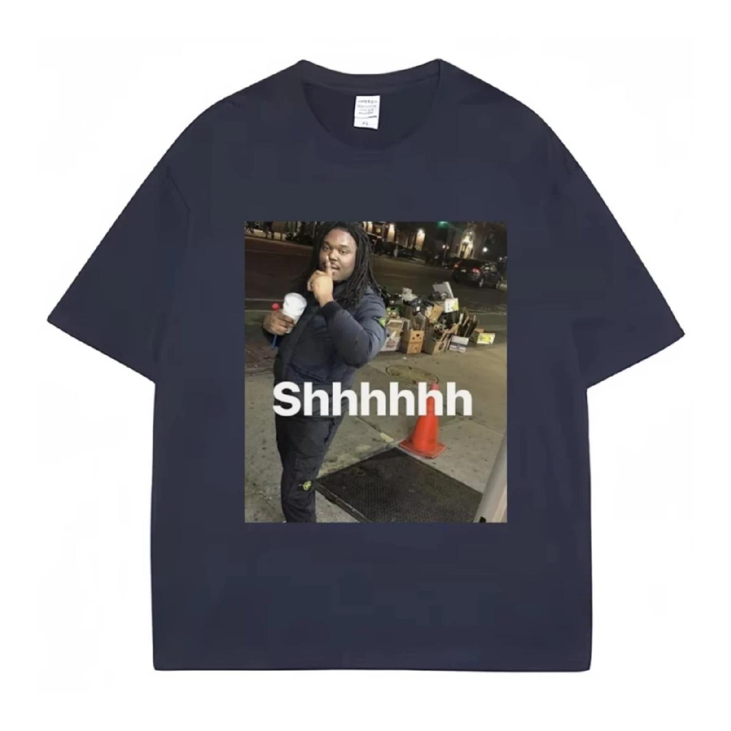 

Lucki Shhhhh Funny Meme Print T-shirts Men s Women s Oversized Humor T Shirt Cotton O-Neck Casual T Shirts Streetwear Gifts S чёрный