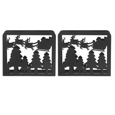 2 Stück Serviettenhalter Schwarz Weihnachtsthema Edelstahl Galvanisierung Küchenserviettenhalter für