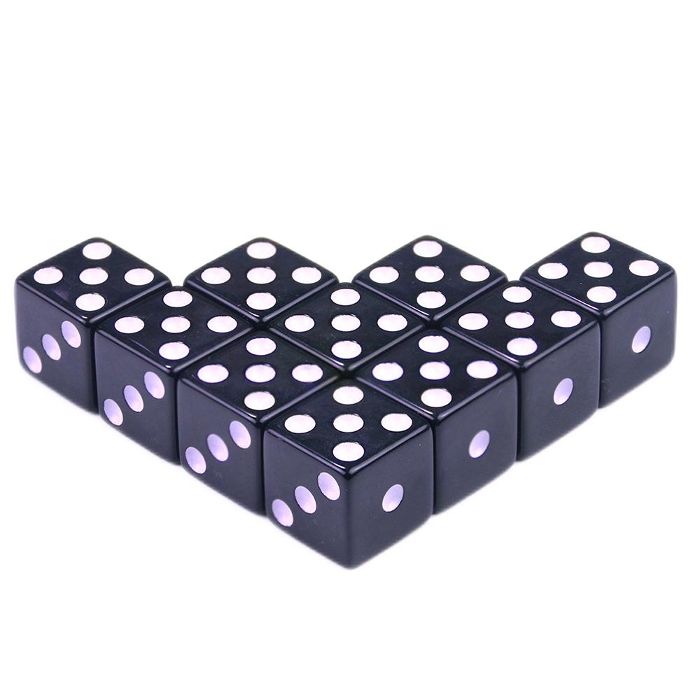 10 stuks Standaard Plastic 12 mm Spel Witte Dobbelstenen Dobbelsteen Speelgoed Nieuwste outdoorliving 9 kleuren