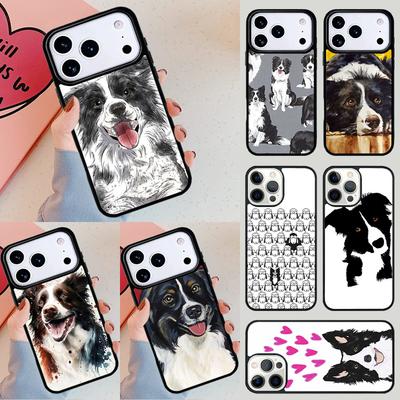 Cartoon Border Collie Handyhülle Für iPhone 17 Air 14 15 13 12 Max Hülle Für Apple 14 15 16 16e 11 Pro Max Plus Coque