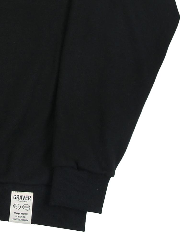 GRAVER [Unisex] Spray Small Drawing Smile Sweatshirt_Black