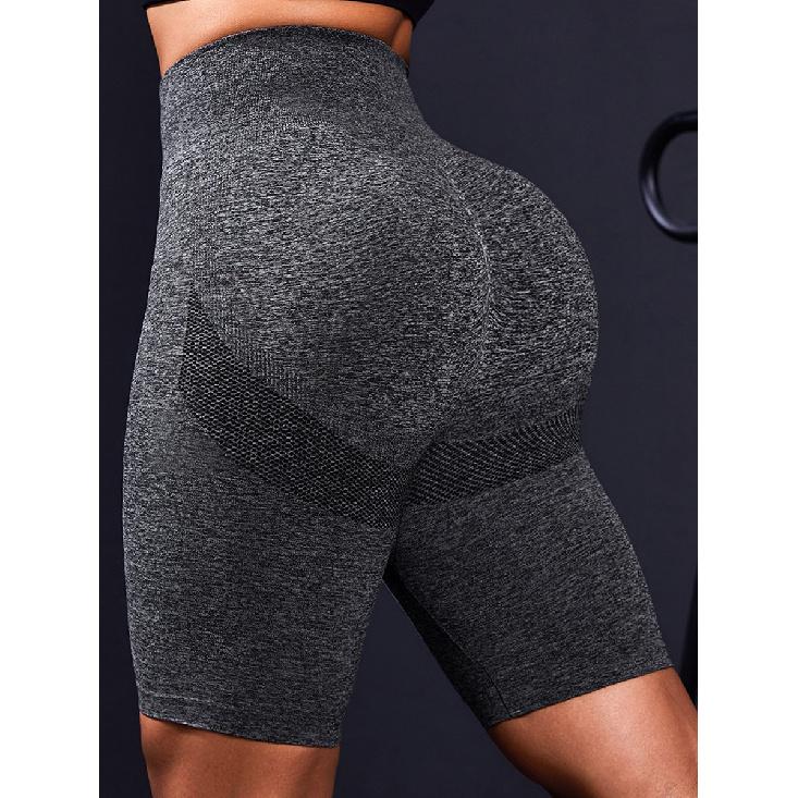 High Waisted, Hip Lifting, Plus Size Sports Shorts, Seamless, Tight Fitting, Hip Lifting Yoga, Quick Drying, High Stretch Fitness Shorts For Women