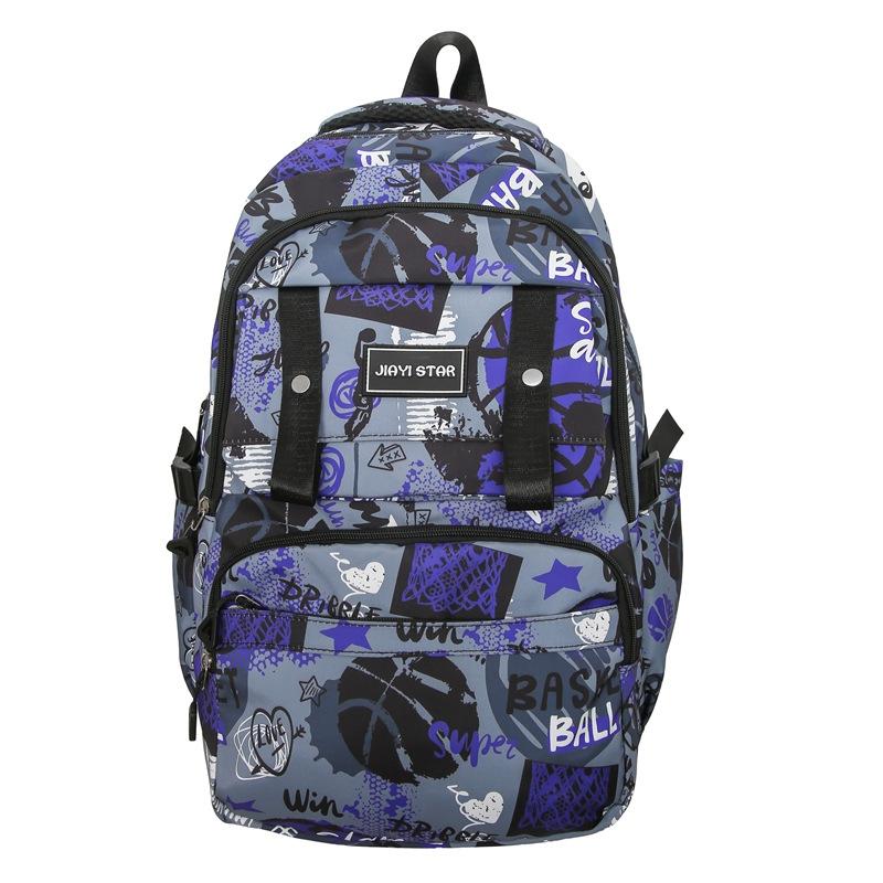 Рюкзак большой емкости с принтом граффити, мужской рюкзак, легкий школьный рюкзак для студентов, женский дорожный рюкзак фиолетовый