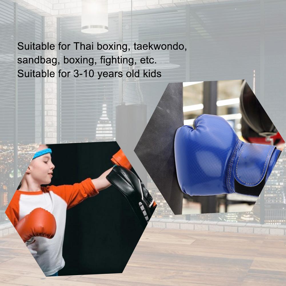 Children PU Leather Kids Boxing Fighting Sparring Punching Sandbag Gloves Training Mitts(White)